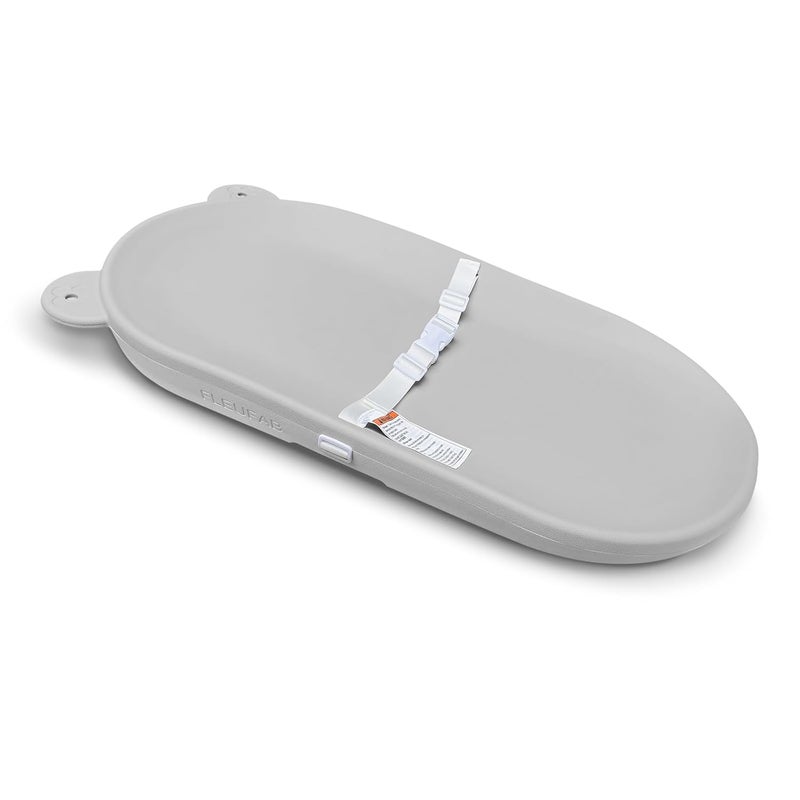 FLEUFAB Waterproof Baby Changing Pad, Lightweight and Portable Changing Table with Strap for Changing Diaper, Dresser, Changing Table, Bed, Wipeable Changing Pad, Grey - Image 1